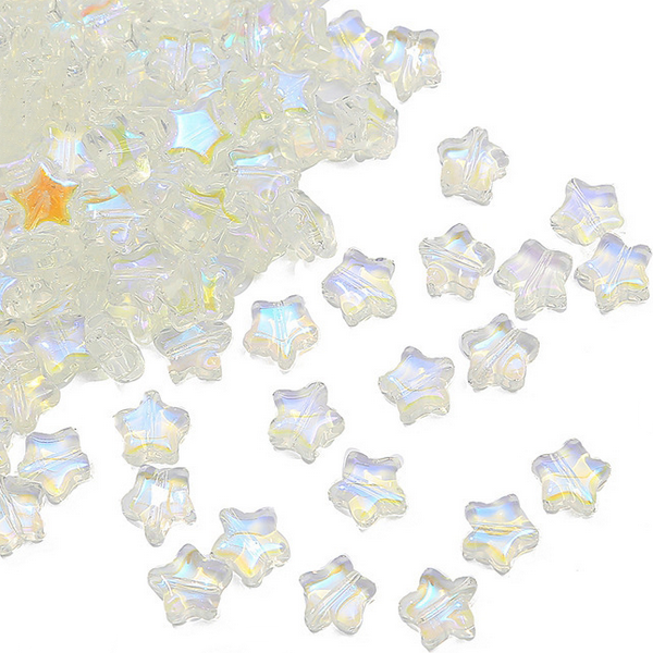 10pcs Glass Stars Partition Beads