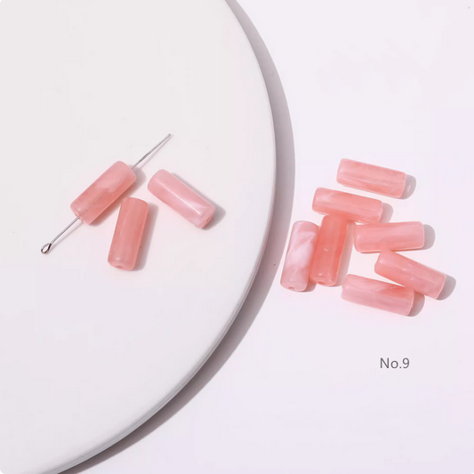10pcs Acrylic Tubular Bead,Gradient Colors -OHYK-09