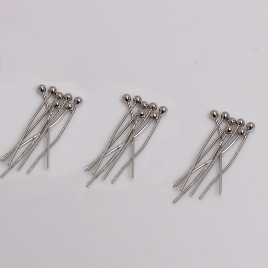 0.6mm 160pcs(8 size) Brass Ball Head Pins Beads Needles ,Platinum Plated- TLQN-03