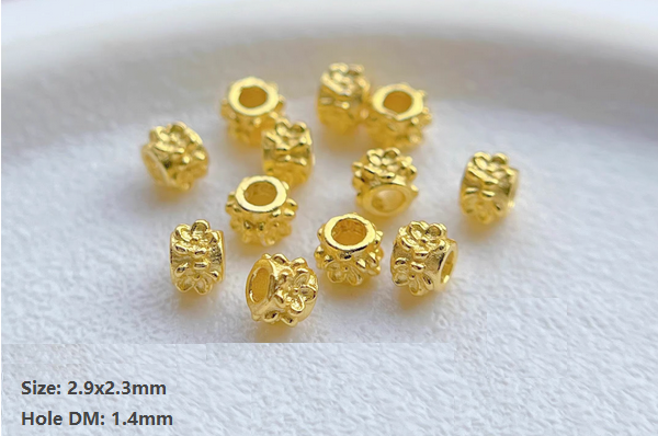 Sterling Silver Spacer Partition Piece, Gold Plated