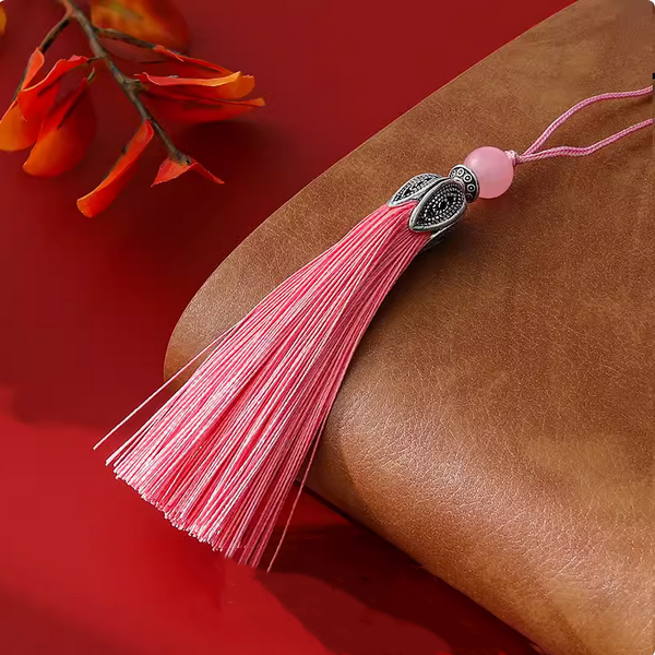 8cm Tassel With Metal Orchid Flower Cap
