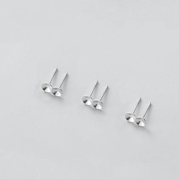 1 Pair 925 Sterling Silver Earring Base