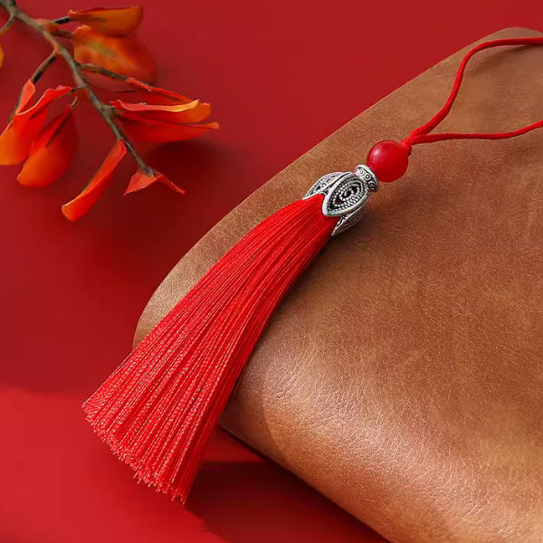 8cm Tassel With Metal Orchid Flower Cap