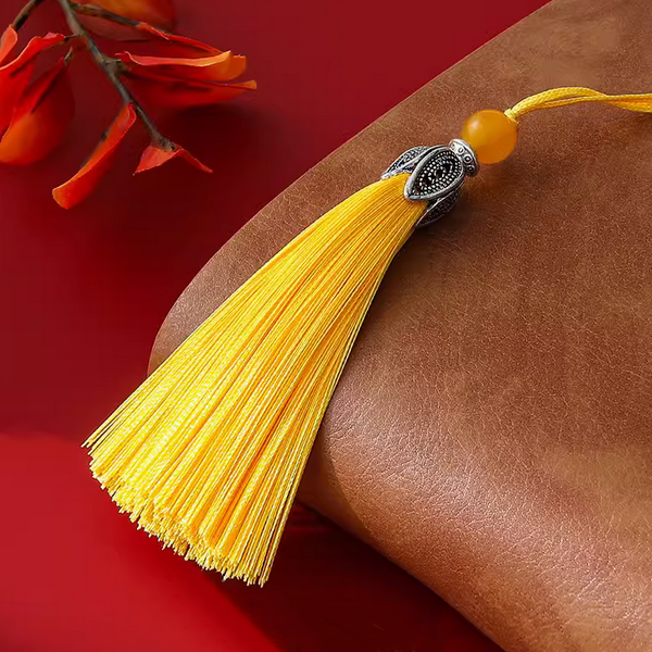 8cm Tassel With Metal Orchid Flower Cap