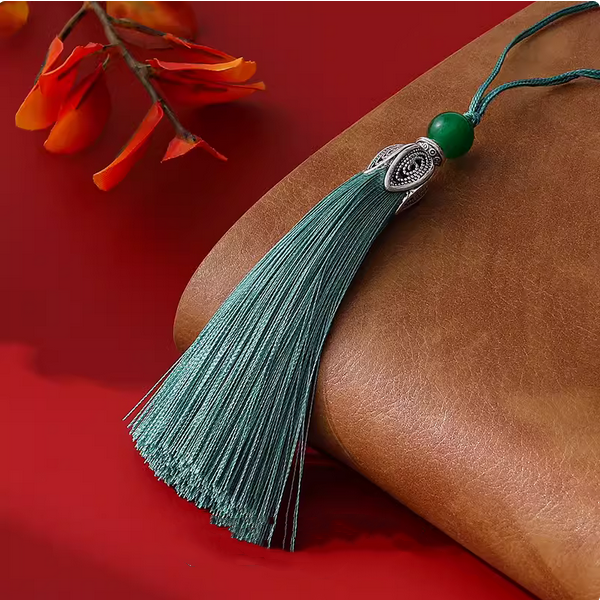 8cm Tassel With Metal Orchid Flower Cap