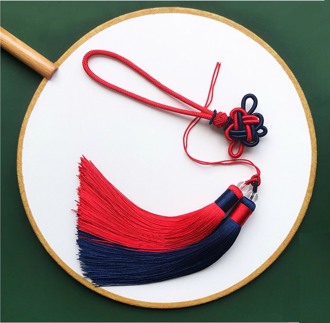 Double Tassel With Chinese Lucky Braiding Knot Hanging