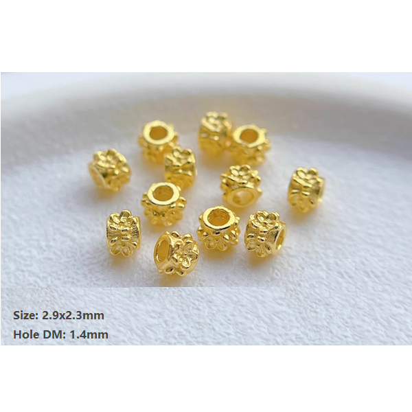 5pcs Sterling Silver Spacer Partition Piece 18K Plated- ASHG-05