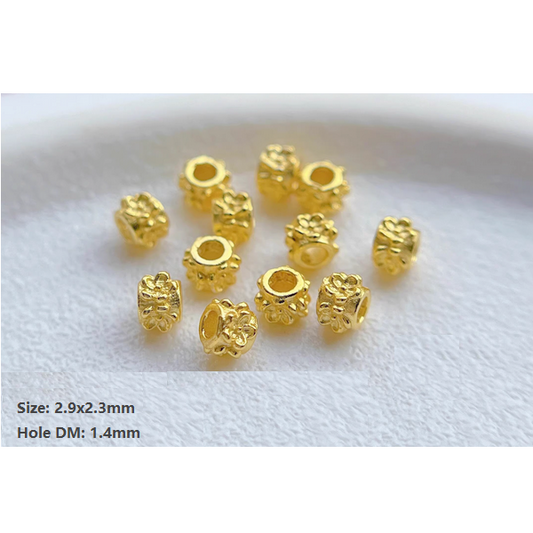 5pcs Sterling Silver Spacer Partition Piece 18K Plated- ASHG-05