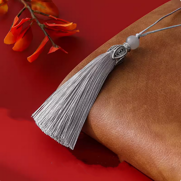 8cm Tassel With Metal Orchid Flower Cap