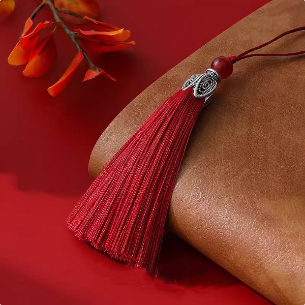 8cm Tassel With Metal Orchid Flower Cap