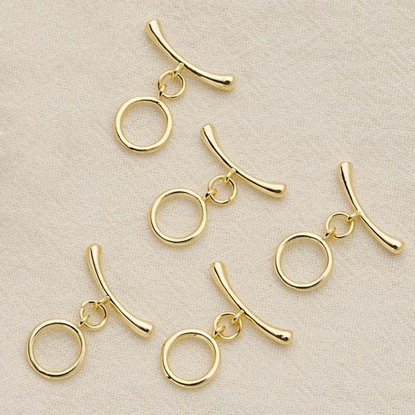 Brass Toggle Clasp Round Ring Stick Jewelry Connector