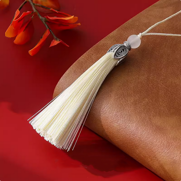 8cm Tassel With Metal Orchid Flower Cap