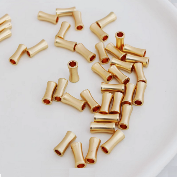 10pcs Brass Cylinder Column Spacer Partition Piece - 14K Plated - AMMY-01