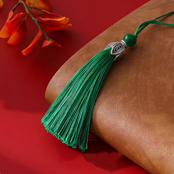 8cm Tassel With Metal Orchid Flower Cap