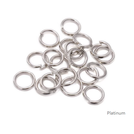 50pcs Brass 3mm Jump Ring (Open Loop)-Platinum Plated- AMKP-01