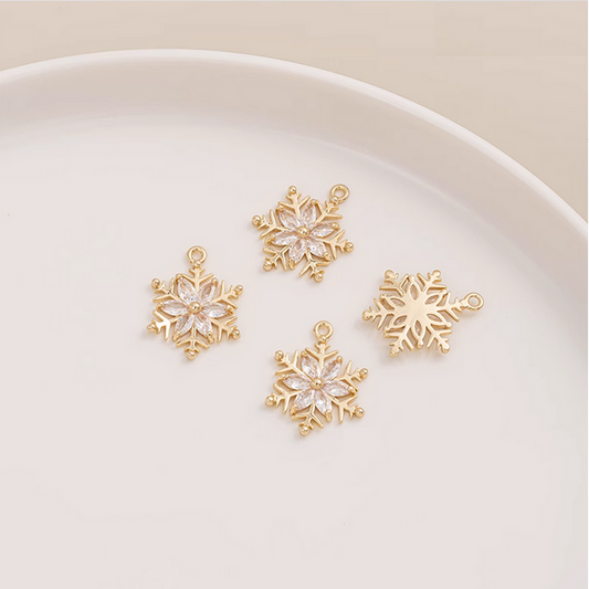 Brass Zircon Snow Pendant - PMXH-01