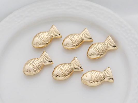Alloy Cartoon Fish Pendant 14K Plated - PMJY-01