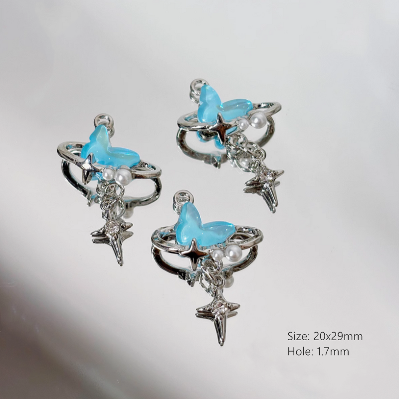Alloy Pendants With Resin Blue Fairy Fantastic Charms Accessories