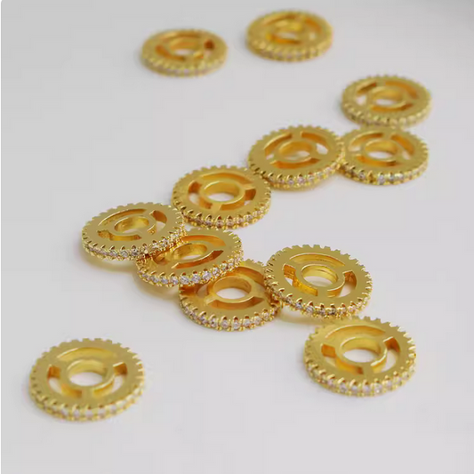 Alloy 18K Giled Gear Shape Round Spacer