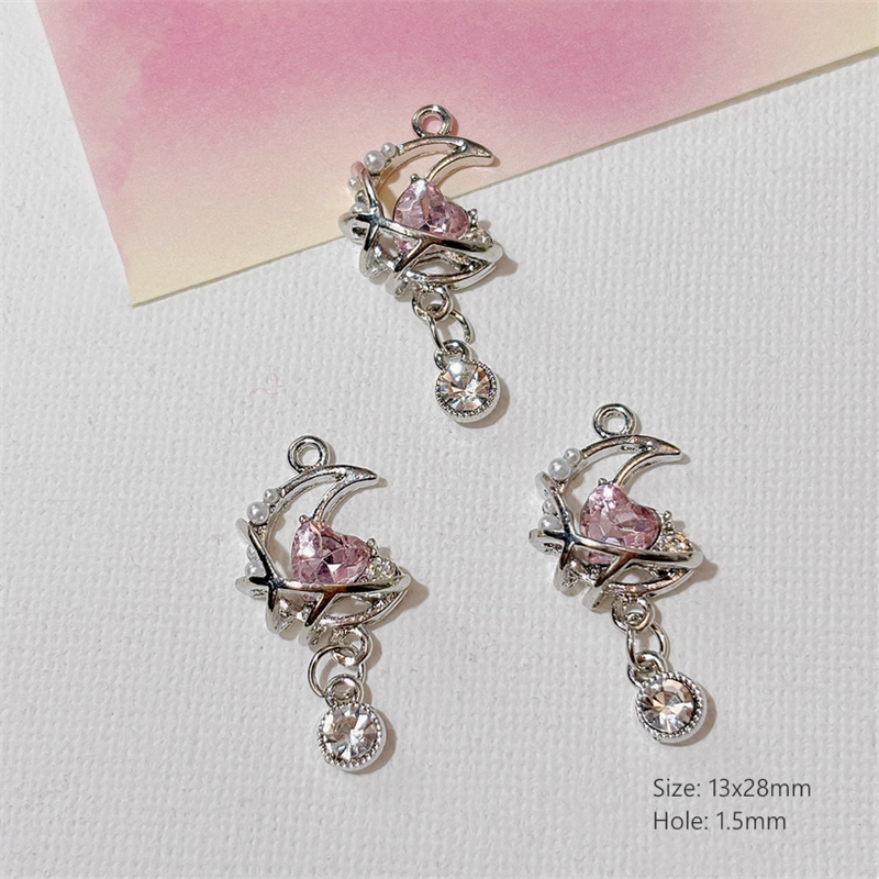 Alloy Pendants With Resin Pink Fairy Fantastic Charms