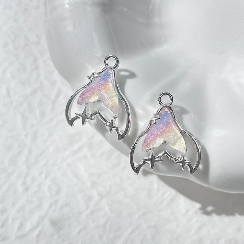 Resin Shine Fantastic Fairy Whale Fish Tail Charms Pendants