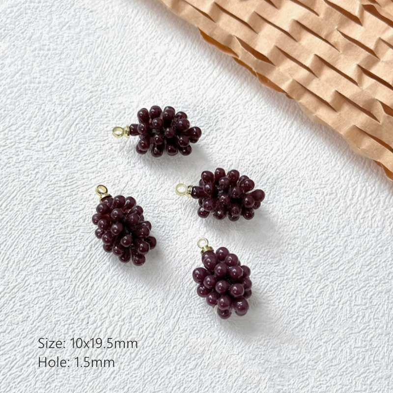 Resin Vivid Fruit Jewelry Charms Pendant Grape Bud Raspberry