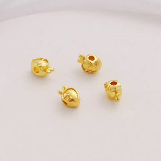 5pcs Alloy Cute Carrot Shape Spacer - 18K Electroplated - AMKT-05