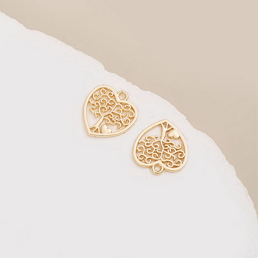 Alloy Heart Shape Tree Pendant Piece - PMSG-02