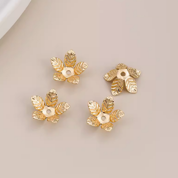 10pcs Brass Petal Torus Spacer Beads Tray