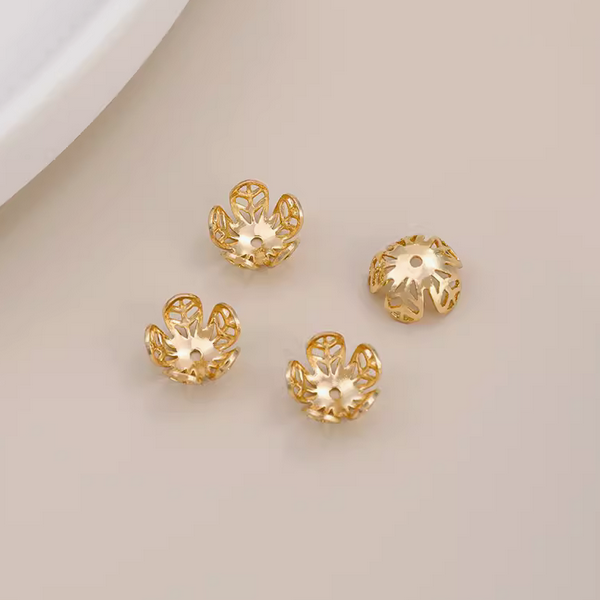 10pcs Brass Petal Torus Spacer Beads Tray