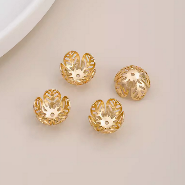 10pcs Brass Petal Torus Spacer Beads Tray