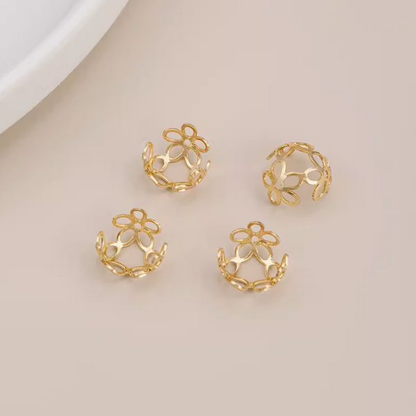 10pcs Brass Petal Torus Spacer Beads Tray