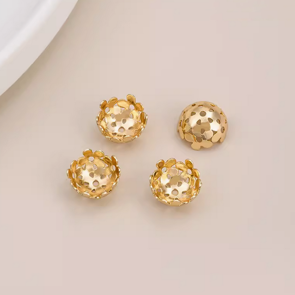 10pcs Brass Petal Torus Spacer Beads Tray