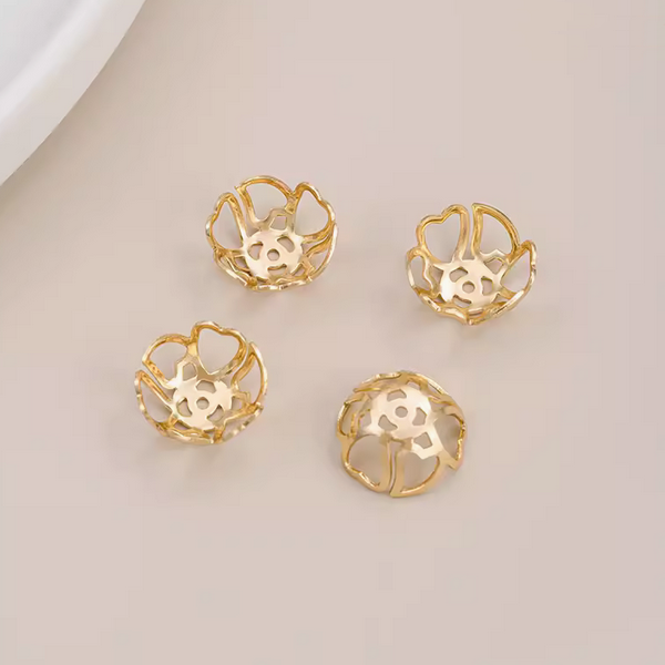 10pcs Brass Petal Torus Spacer Beads Tray