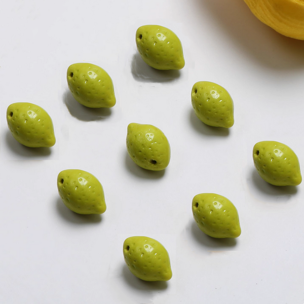 Glass Lemon Spacer Pendant Beads