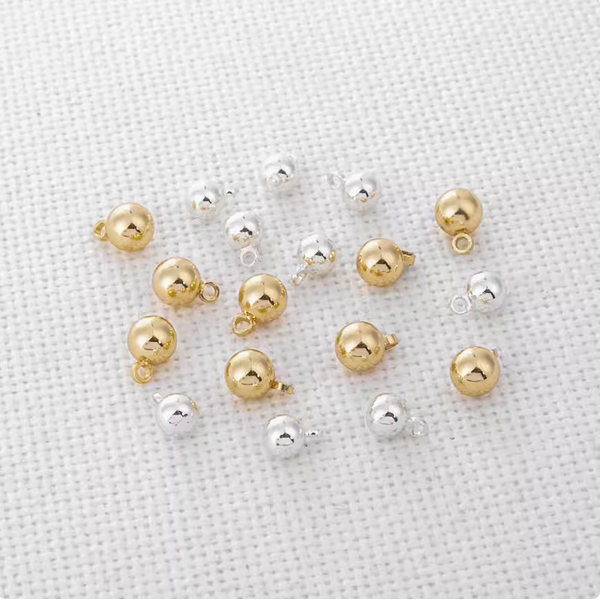 10pcs Alloy Solid Ball Pendant Spacer