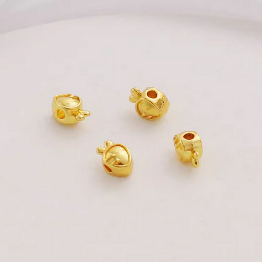 5pcs Alloy Gold Silver Plated Cute Carrot Spacer