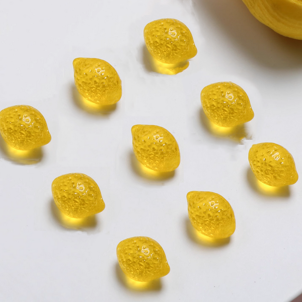 Glass Lemon Spacer Pendant Beads
