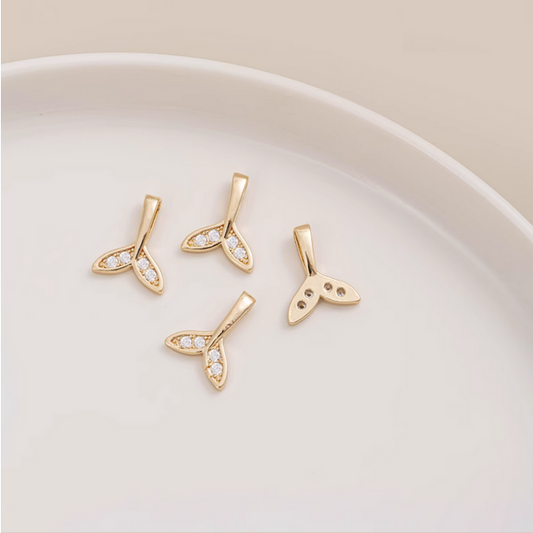 Brass Fish / Mermaid / Whale Tail Shape Pendant - PMYQ-05