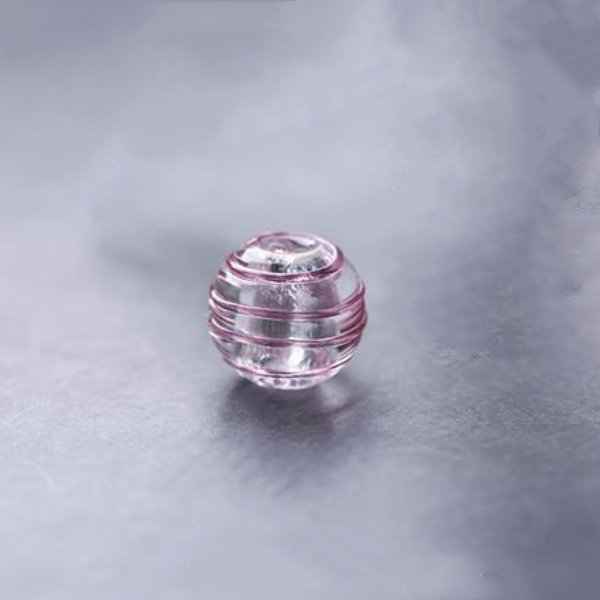 5pcs Glass Beads With Single Color Stripe