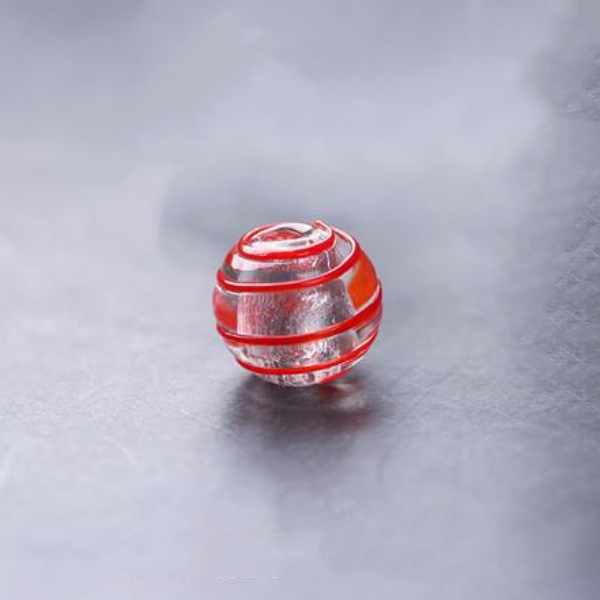 5pcs Glass Beads With Single Color Stripe