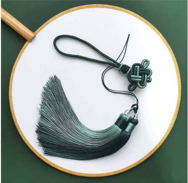 Double Tassel With Chinese Lucky Braiding Knot Hanging
