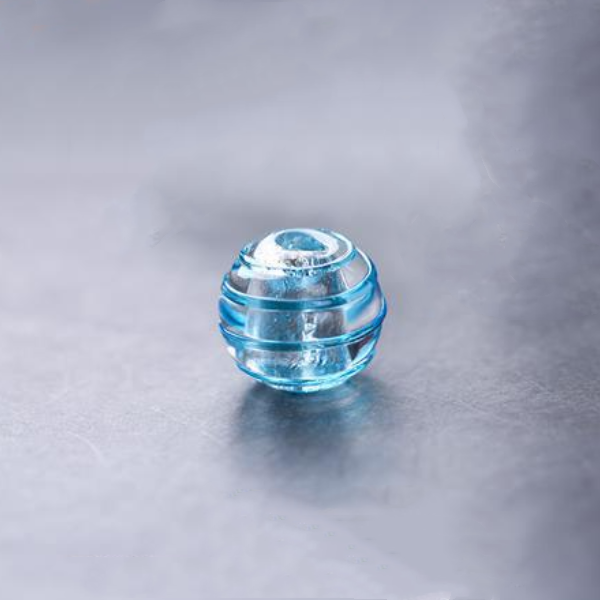 5pcs Glass Beads With Single Color Stripe