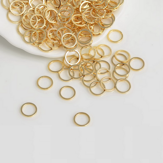 10pcs Brass 4mm Jump Ring (Closed Loop)-Light Gold Plated- AMRL-01