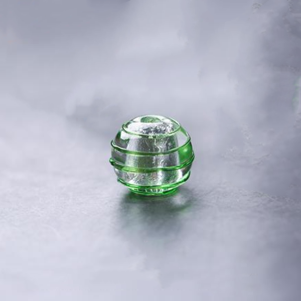 5pcs Glass Beads With Single Color Stripe