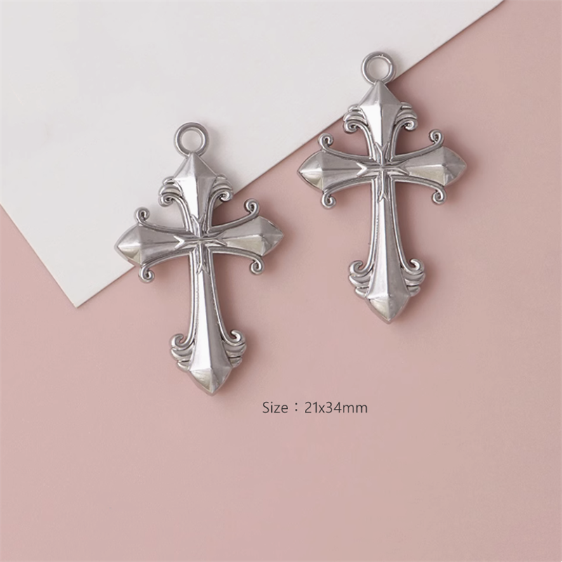 Alloy Platinum Plated Gothic Style Big Cross Pendants