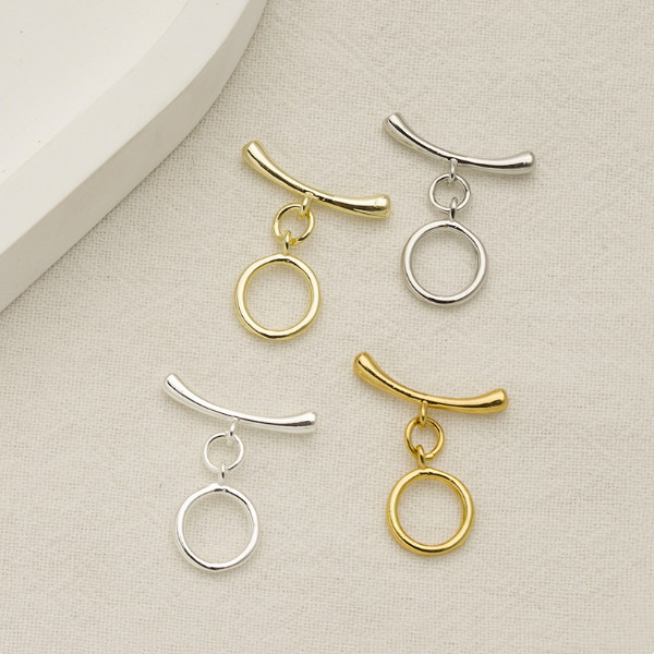 Brass Toggle Clasp Round Ring Stick Jewelry Connector