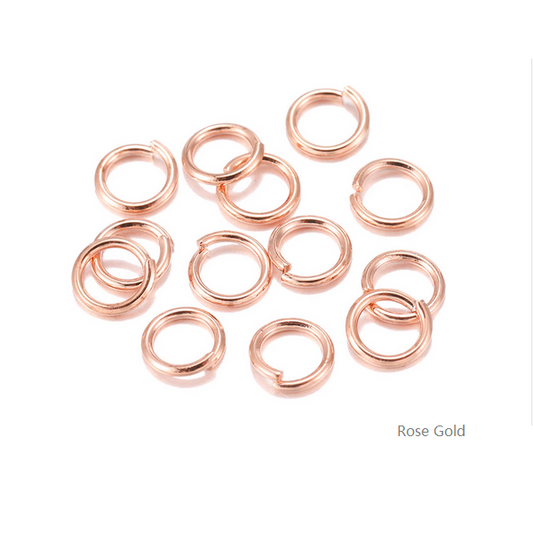 50pcs Brass 5mm Jump Ring (Open Loop)-Rose Gold Plated- AMKR-03