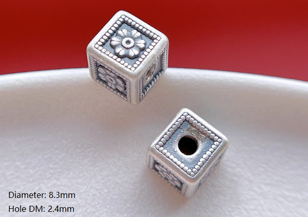 Sterling Silver Squares Curving Spacers