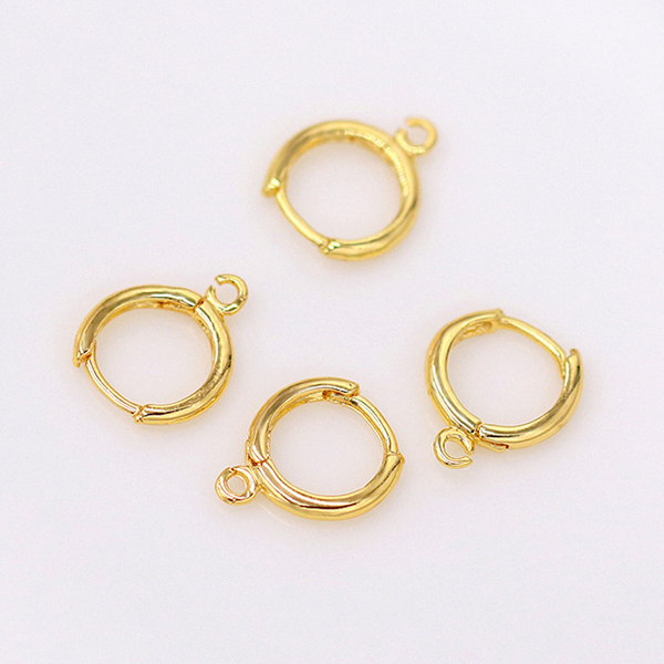 1 Pair Brass Earring Hoop Single Hanging Ring